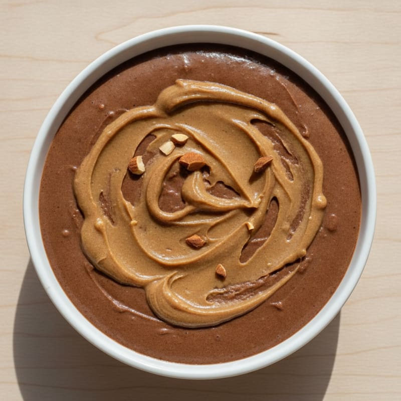 Silky Chocolate Protein Pudding with Almond Butter Swirl