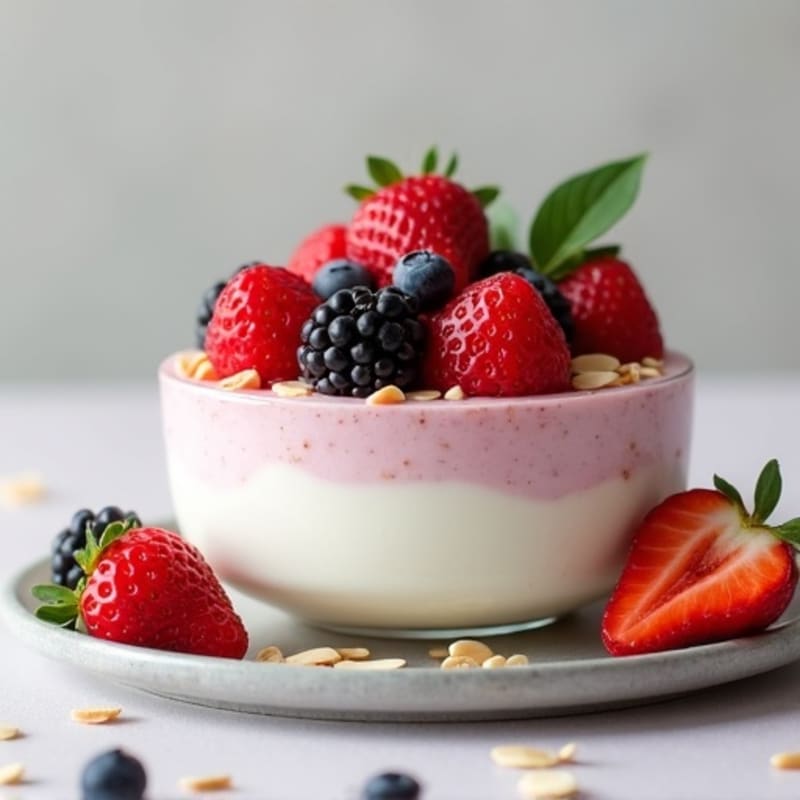 Silky Greek Yogurt Protein Mousse with Berries