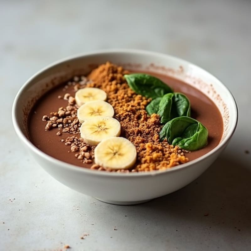 Rich Chocolate Peanut Butter Protein Smoothie Bowl