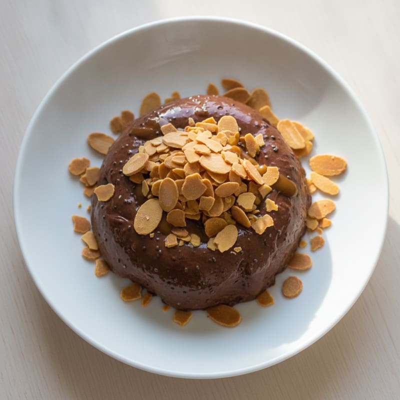 Silky Chocolate Protein Pudding with Toasted Almonds