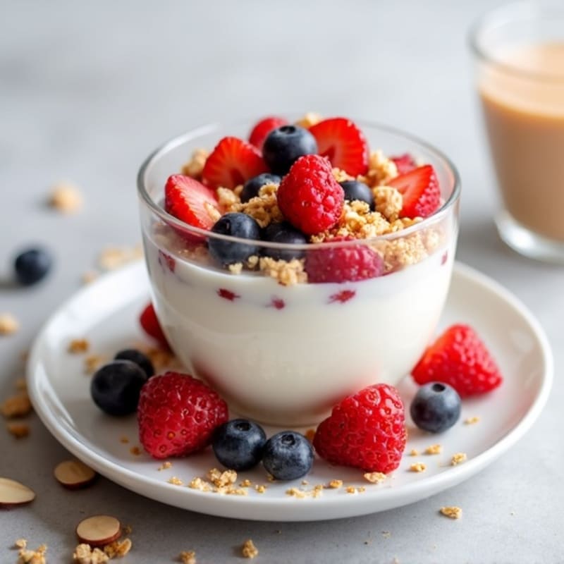 Creamy Greek Yogurt Parfait with Berries and Almonds