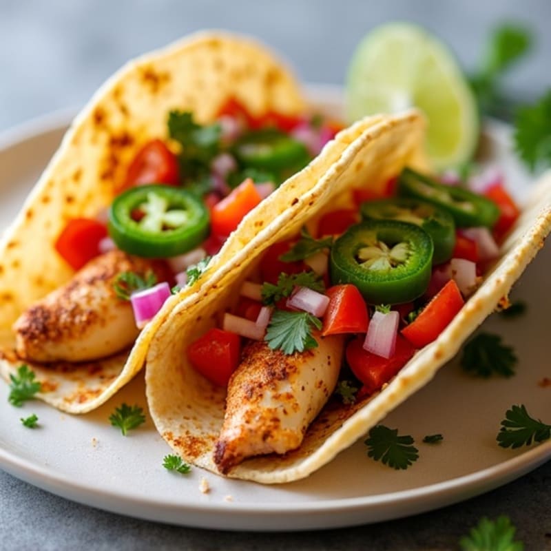 Sheet Pan Roasted Chicken Tacos with Fresh Pico de Gallo