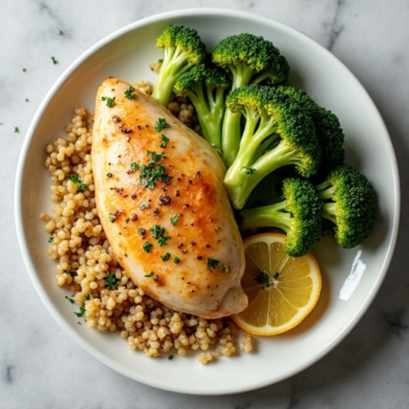 Lemon Herb Roasted Chicken with Crispy Broccoli