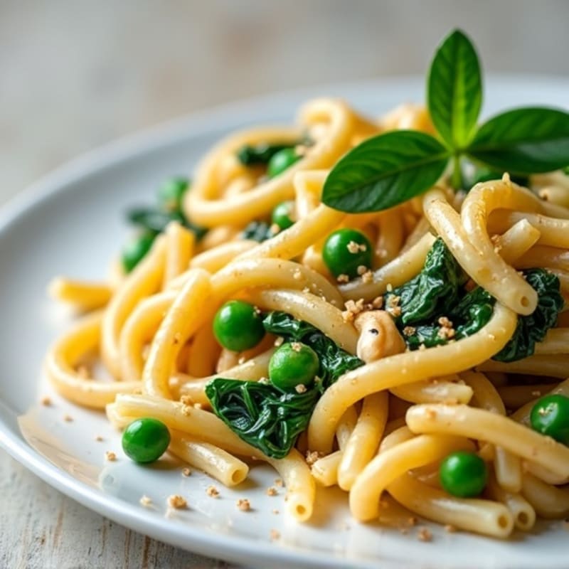 Healthy Creamy Cashew Alfredo Pasta with Spinach
