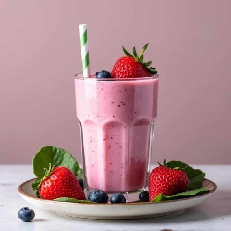 Creamy Berry Spinach Protein Smoothie