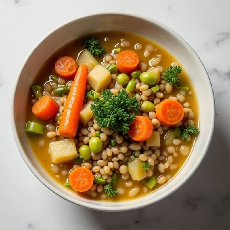 Creamy Lentil and Vegetable Stew with Hemp Seeds