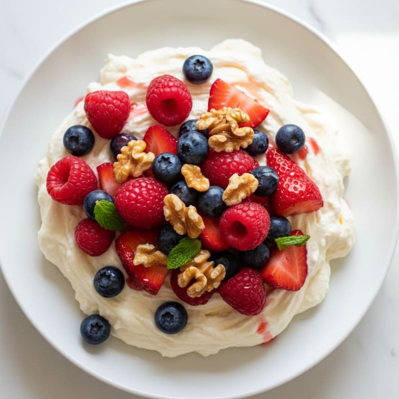 Silky Greek Yogurt Protein Mousse with Mixed Berries