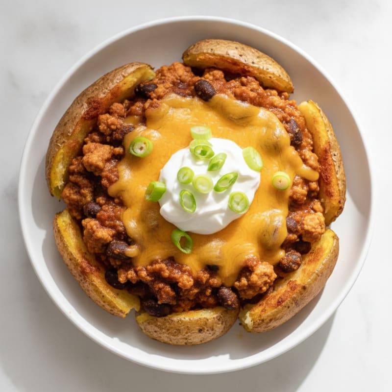 Chili Cheese Potato Skins
