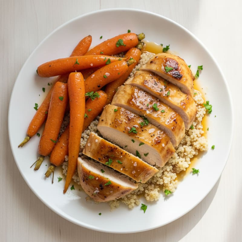 Maple-Glazed Roasted Carrots with Chicken