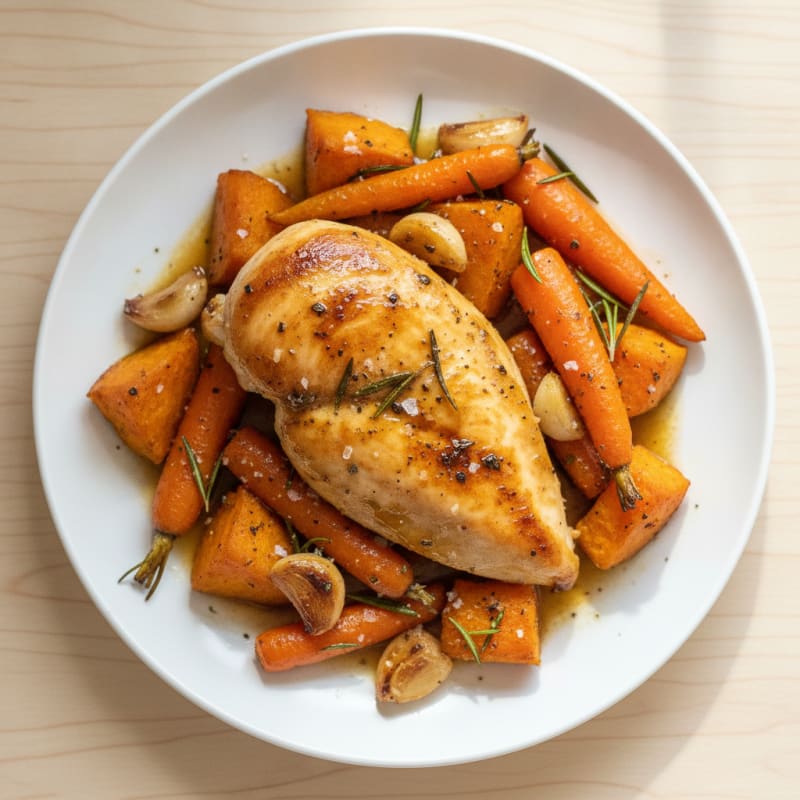 Garlic Herb Roasted Chicken with Root Vegetables