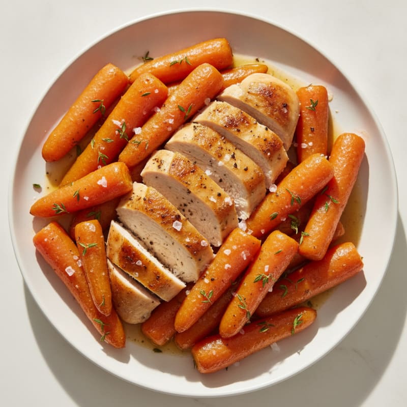 Maple-Glazed Roasted Carrots with Chicken
