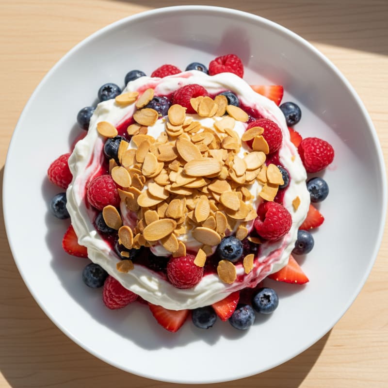 Greek Yogurt Protein Parfait with Mixed Berries