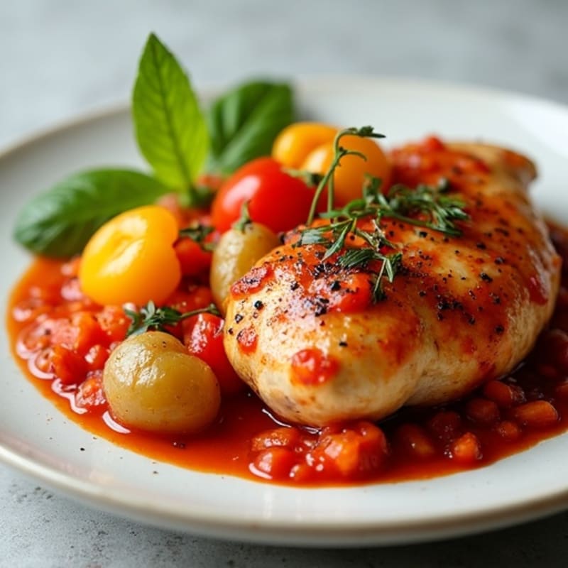 Herb-Roasted Chicken Cacciatore with Bell Peppers