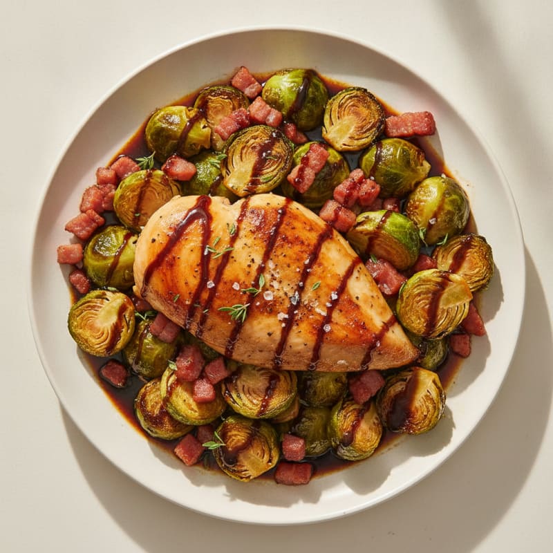 Balsamic-Glazed Brussels Sprouts with Pancetta