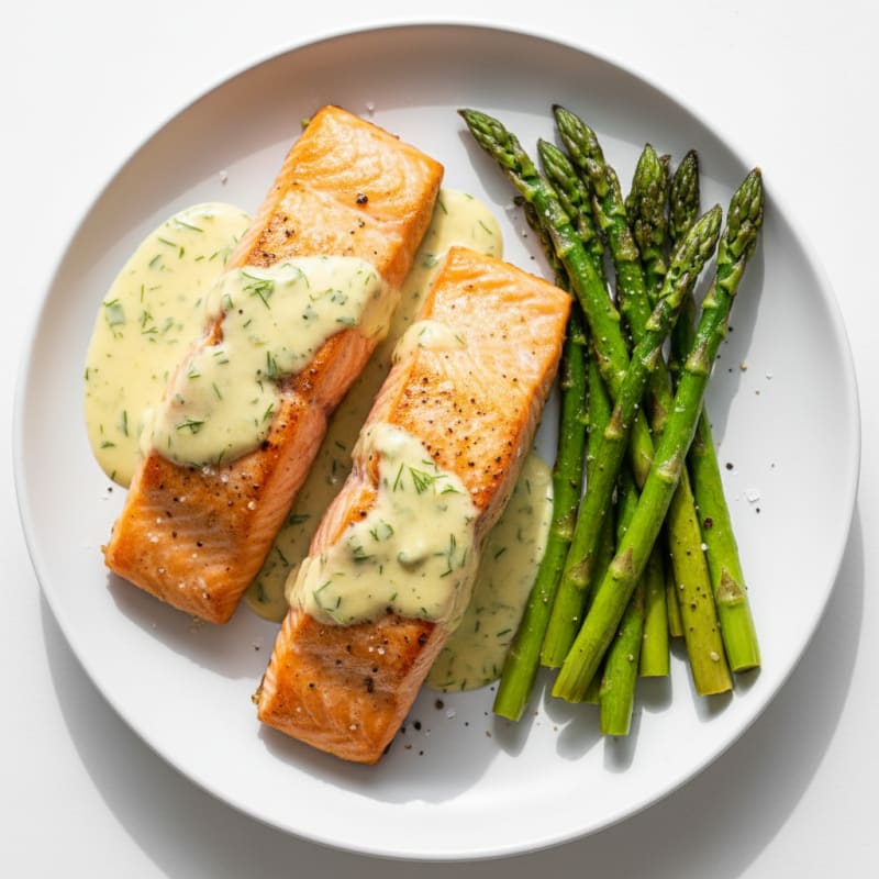 Baked Salmon with Lemon-Dill Sauce