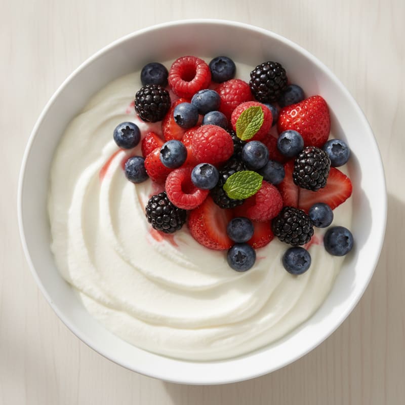Silky Protein Greek Yogurt with Mixed Berries