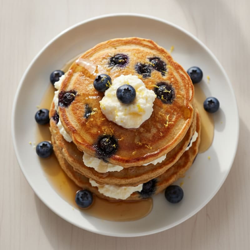 Blueberry Ricotta Pancakes with Lemon Zest