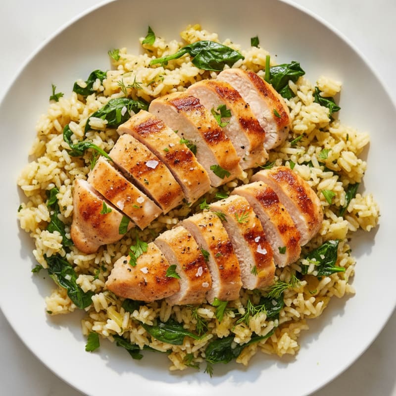 Lemon Herb Rice Pilaf with Seared Chicken