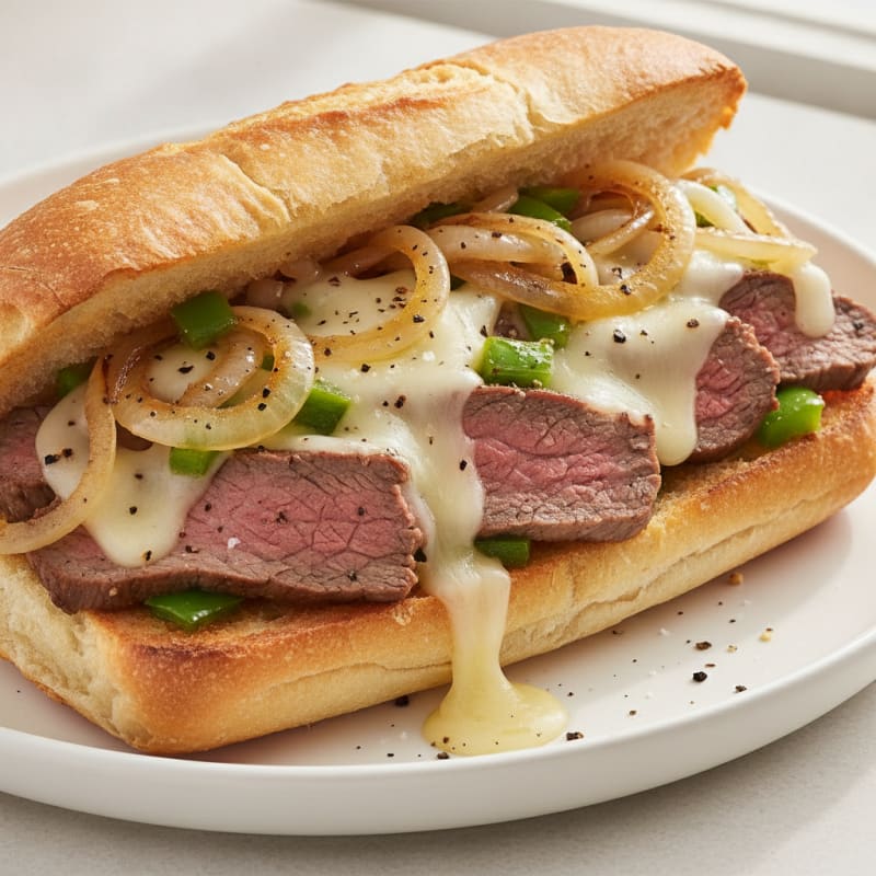 Philly Cheesesteak with Caramelized Onions