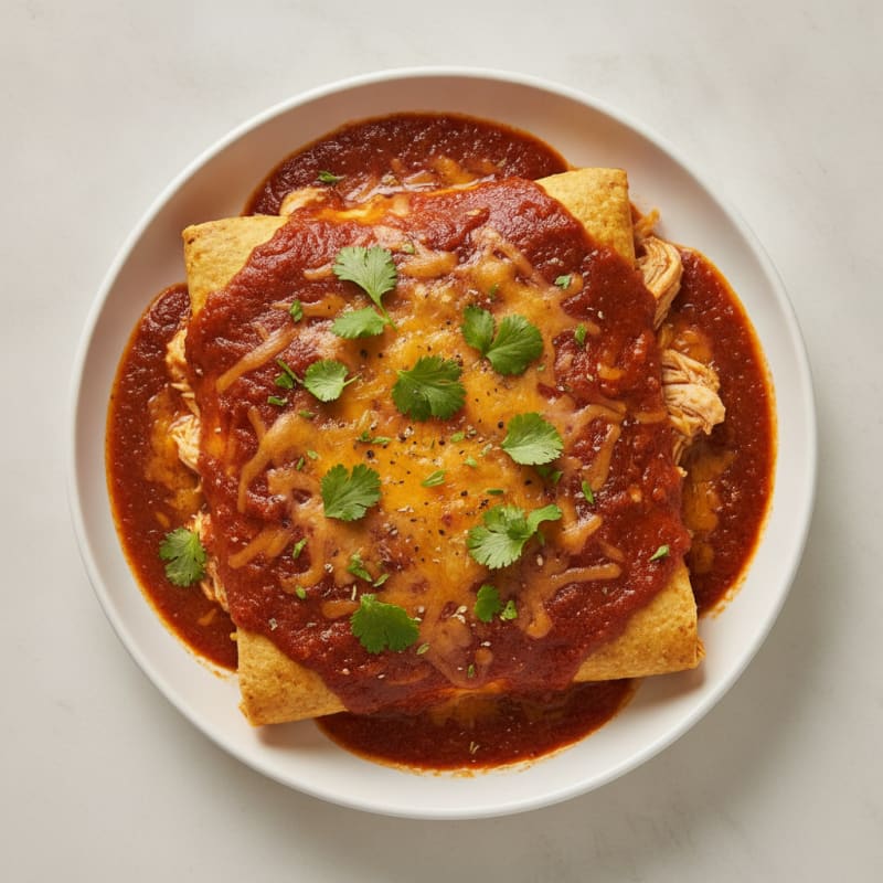 Chicken Enchiladas with Ancho Chili Sauce