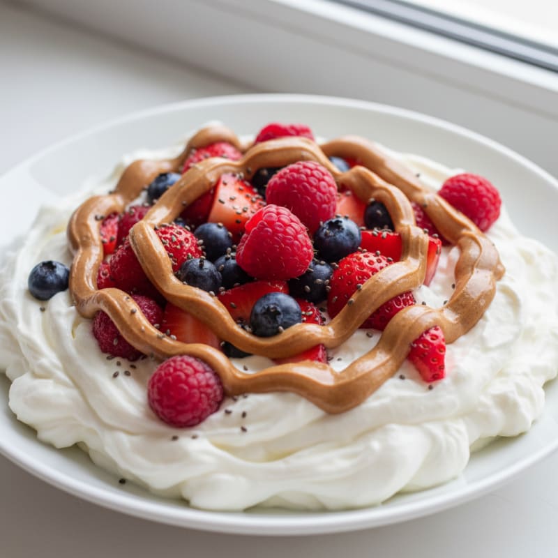 Creamy Greek Yogurt Protein Bowl with Mixed Berries and Almond Butter