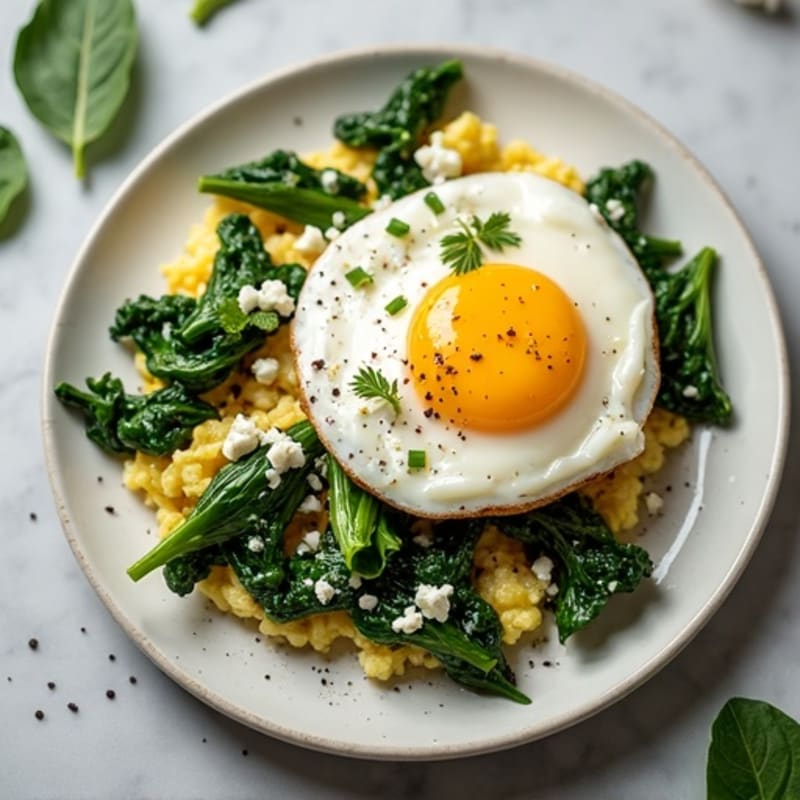Protein-Packed Spinach and Feta Egg White Scramble