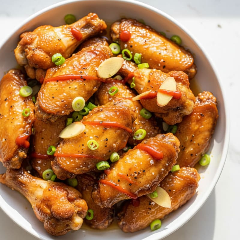 Crispy Honey-Garlic Chicken Wings
