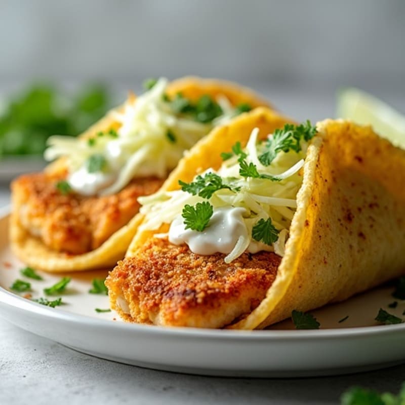 Crispy Baked Fish Tacos with Lime Slaw