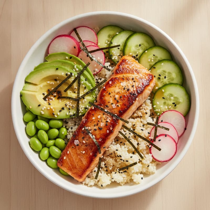Pan-Seared Salmon Sushi Bowl