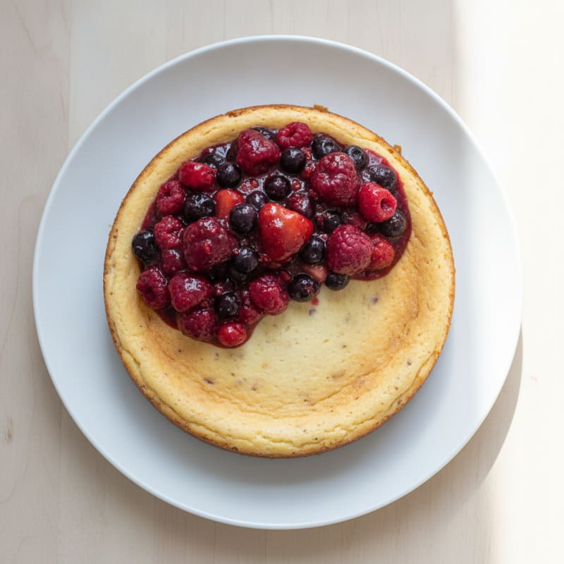 Greek Yogurt Protein Cheesecake with Mixed Berries