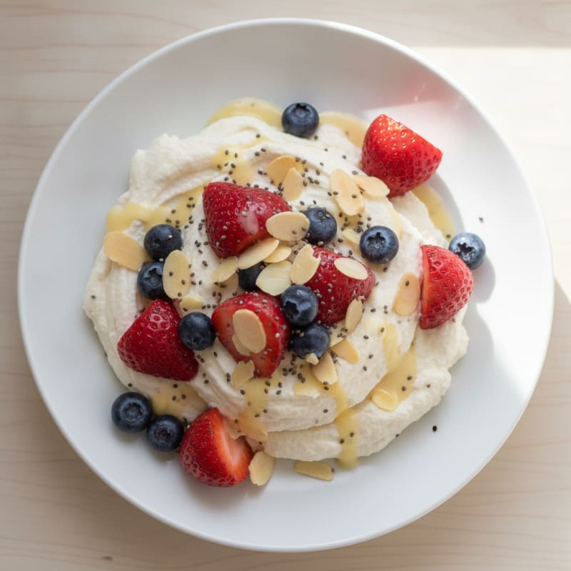 Silky Greek Yogurt Protein Mousse with Berries