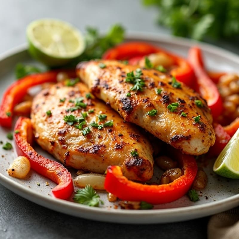 Sheet Pan Chicken Fajitas with Crispy Bell Peppers and Onions