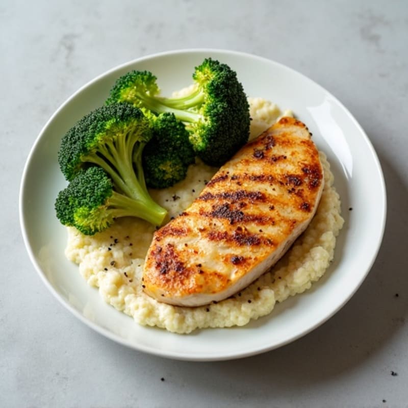 Seared Turkey Breast with Roasted Broccoli and Cauliflower Mash