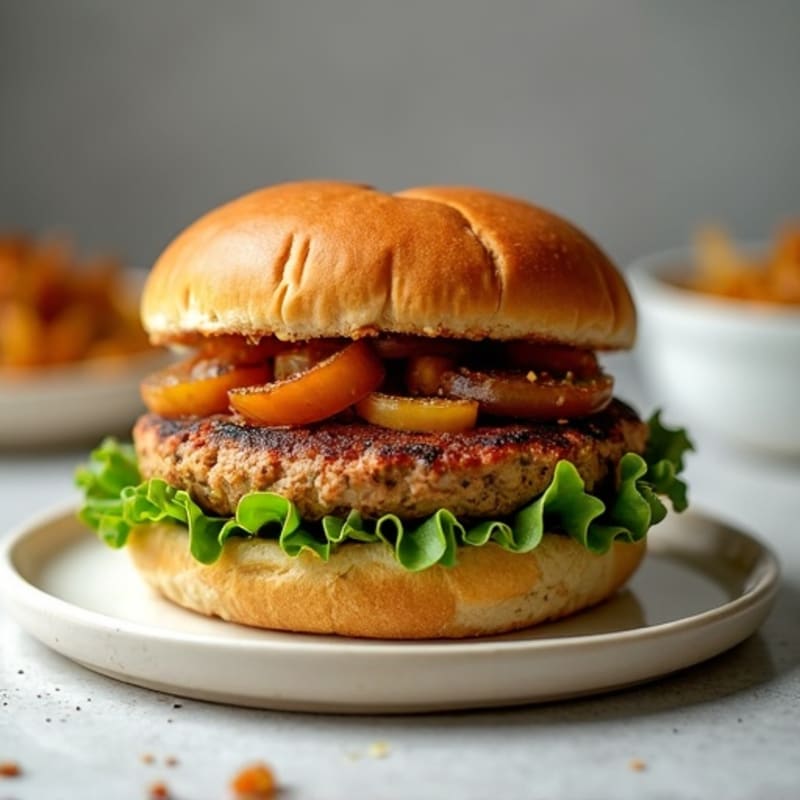 Lean Ground Turkey Smash Burger with Caramelized Onions