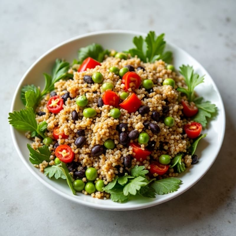 Fresh Quinoa and Black Bean Salad with Zesty Citrus Herb Dressing