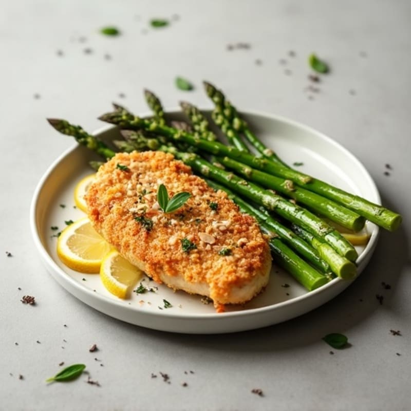 Crispy Lemon Herb Chicken with Roasted Asparagus