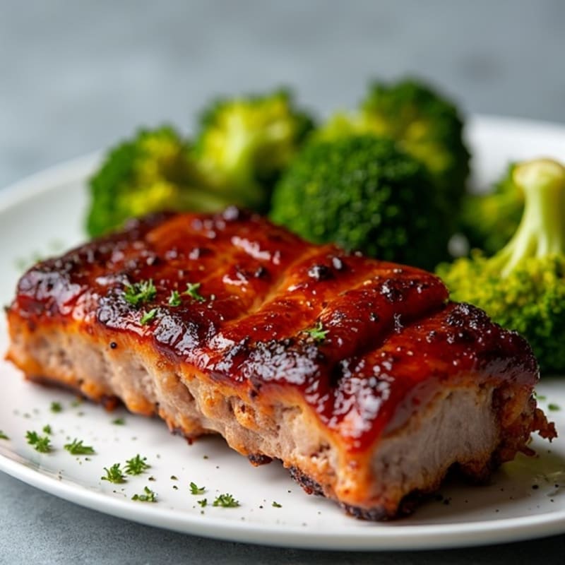 Tender Smoked BBQ Pork Ribs with Crispy Roasted Broccoli