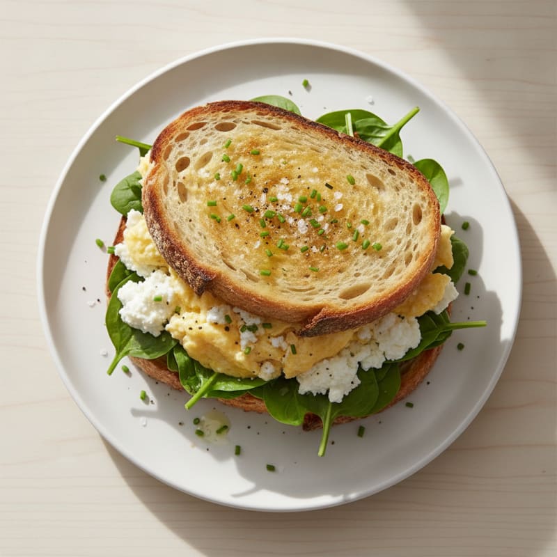 Sourdough Egg and Cottage Cheese Sandwich