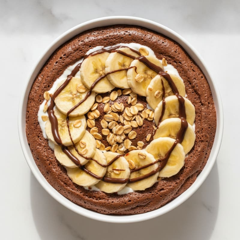 Chocolate Protein Mousse with Sliced Banana
