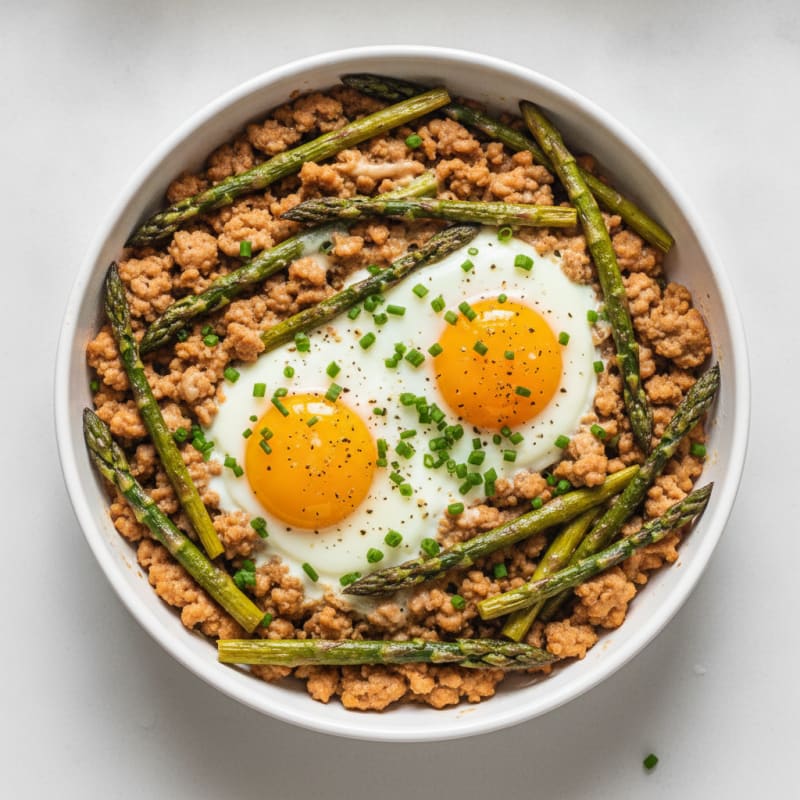 Baked Eggs with Roasted Asparagus