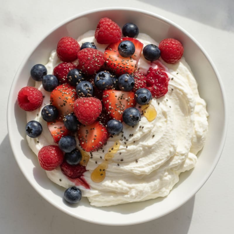 Creamy Greek Yogurt Protein Pudding with Berries