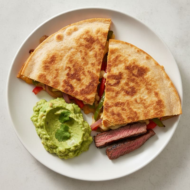 Carne Asada Quesadillas with Guacamole