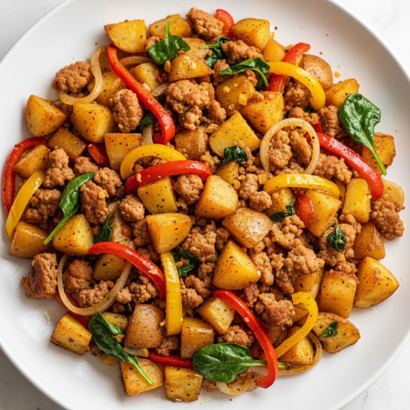 Golden Potato and Sausage Breakfast Skillet