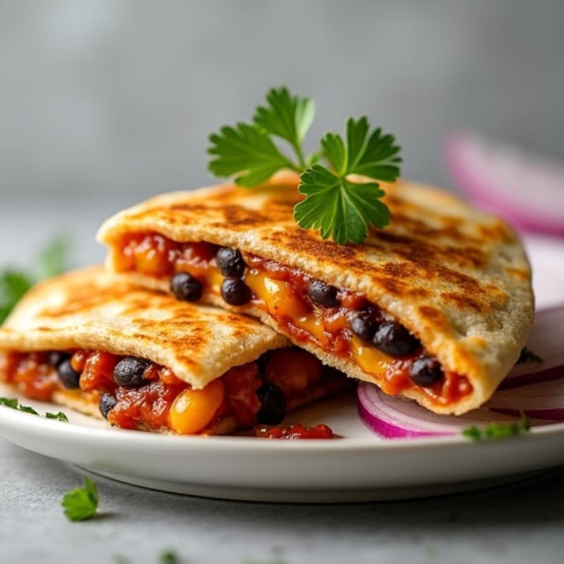 Smoky BBQ Chicken and Black Bean Quesadilla