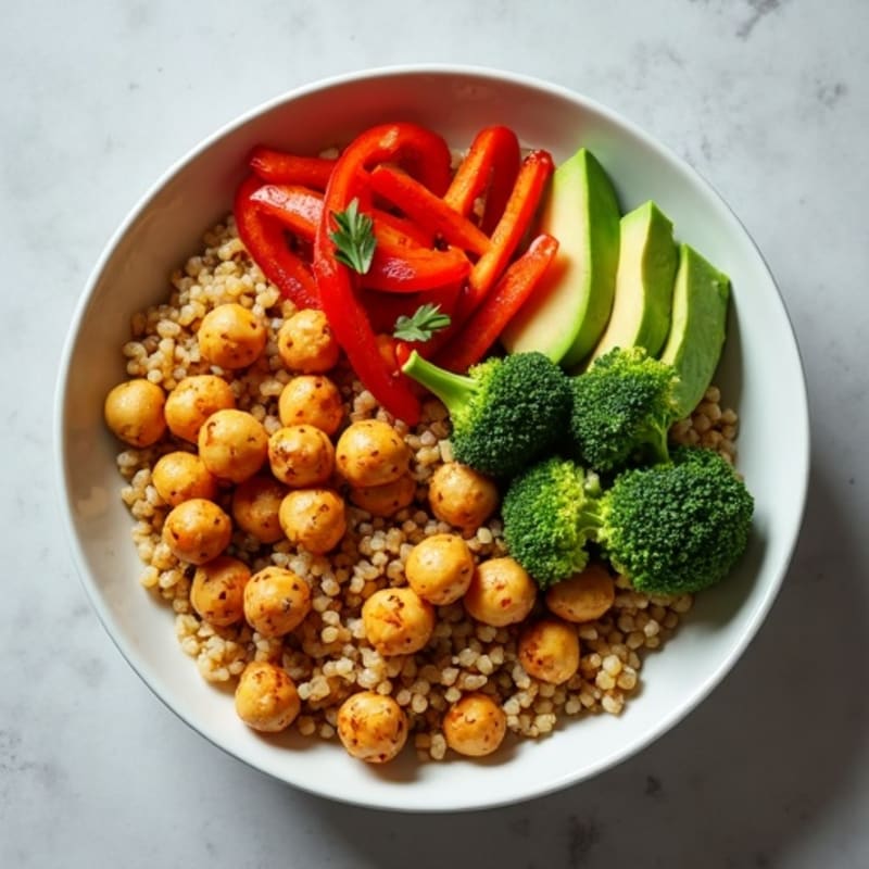 Crispy Roasted Chickpea and Vegetable Buddha Bowl