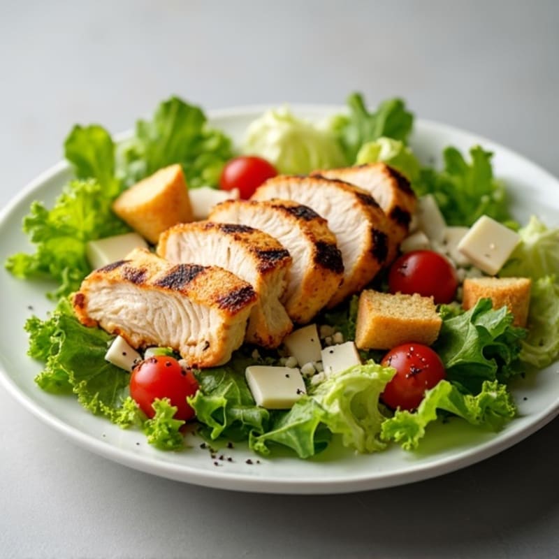 Grilled Chicken and Crispy Romaine Caesar Salad