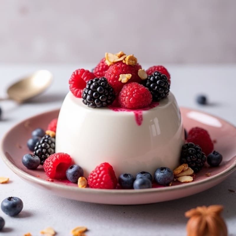 Greek Yogurt Protein Mousse with Mixed Berries