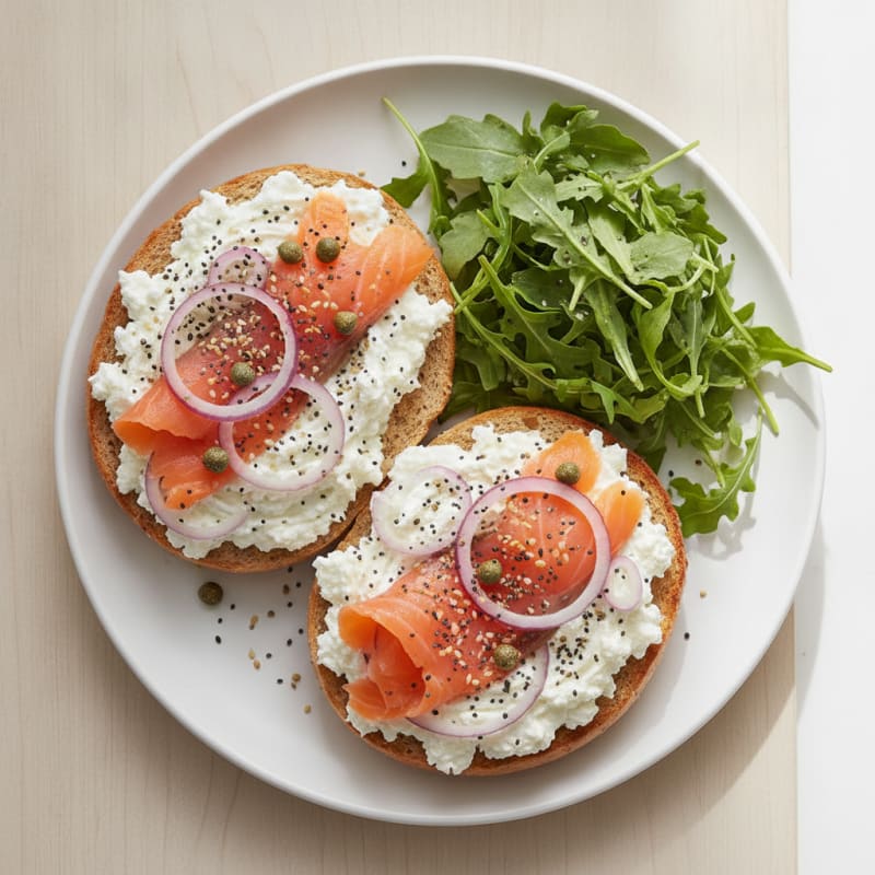 Classic Toasted Bagel with Cream Cheese