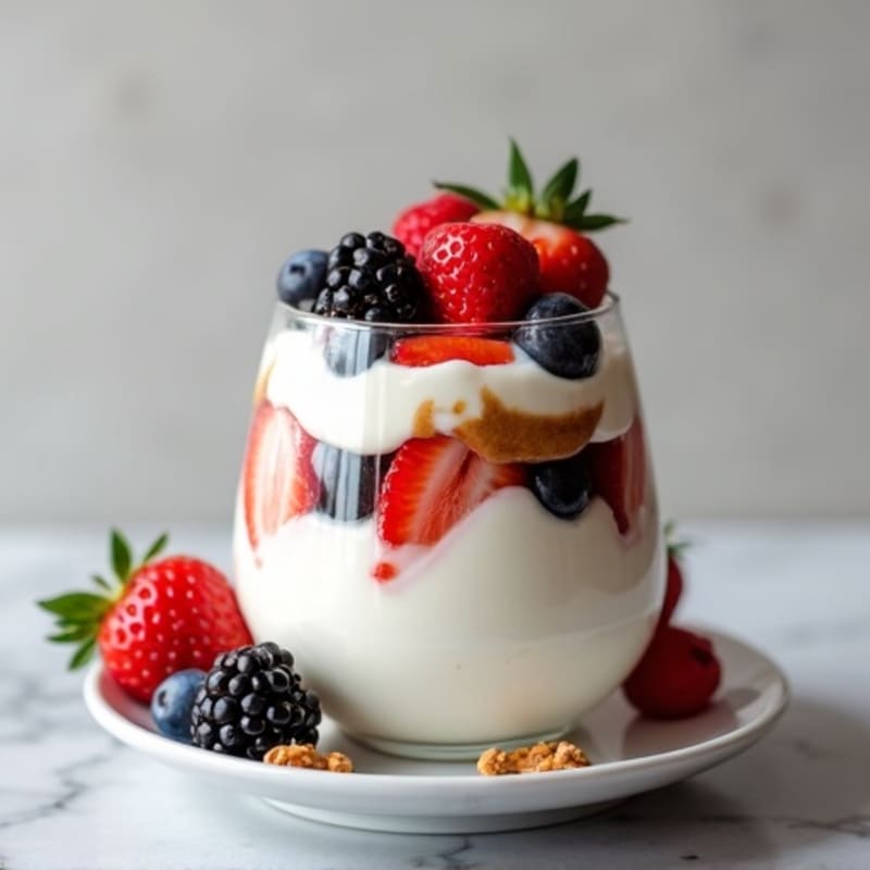 Greek Yogurt Parfait with Mixed Berries and Almond Butter