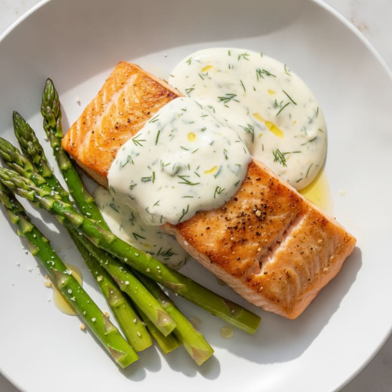 Pan-Seared Salmon with Lemon-Dill Sauce